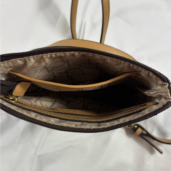 Calvin Klein Dark Brown Monogram Crossbody Purse - Like New - Rarely Used - Picture 10 of 15